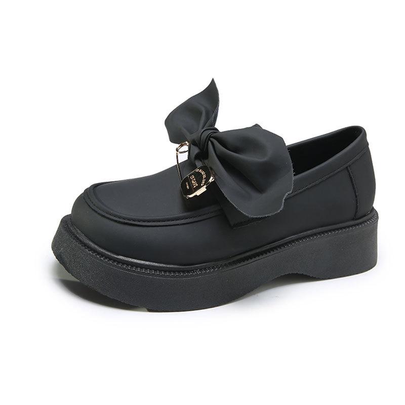 Fashion 2025 New British Style Versatile Sponge Cake Thick Bottom High Heels Mary Jane Shoes Bow