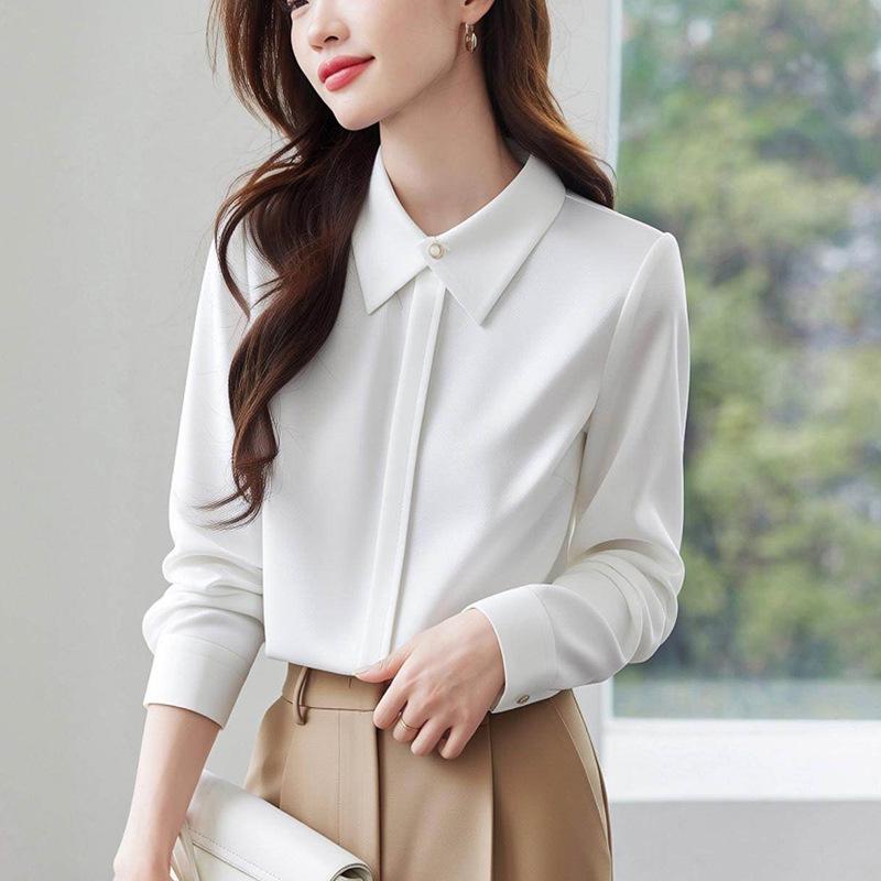 Elegant Women s Long-Sleeve Chiffon Top - 2026 Spring Fashion 2XL