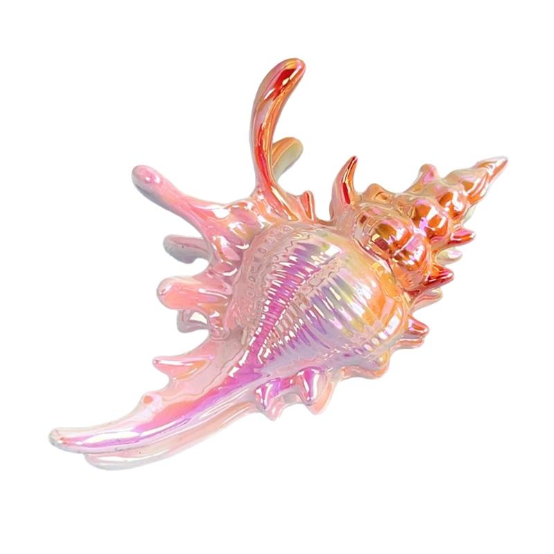 Vibrant Conch Charm Hair Claw Hairpin For Women Summer Vacation Headdress Securely Hold Beach Styling Tool