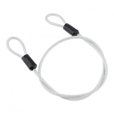 4 Mm 60 Cm PVC Shell Galvanized Bike Lock Cable for Bicycles / Luggage / Bag with Double Loops Portable Cable Lock 4