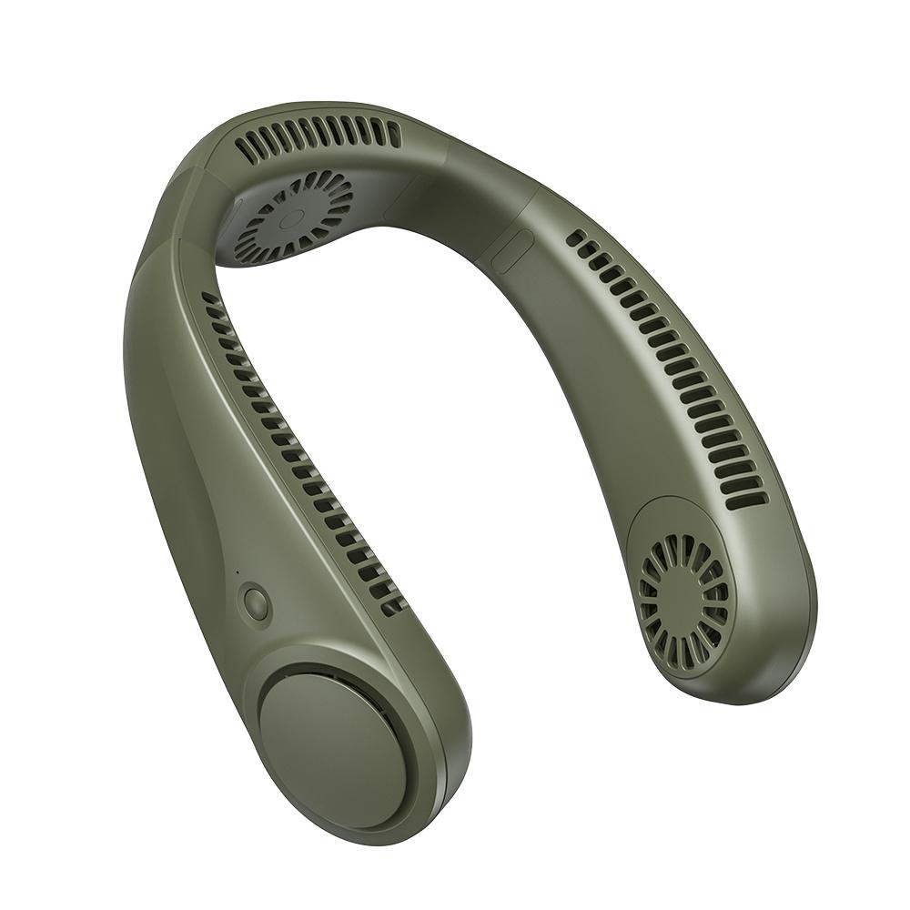 Portable Bladeless Fan with Silicone Connector Multi-Protections Designed Fan Three Motor Drive Neck Fan with 360 Air  Cooling
