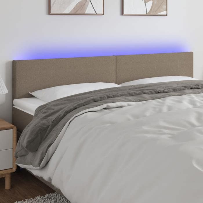 VidaXL LED Headboard Bedroom Furniture Double Bed Accessory Head of Bed Frame Interior Taupe 3121350