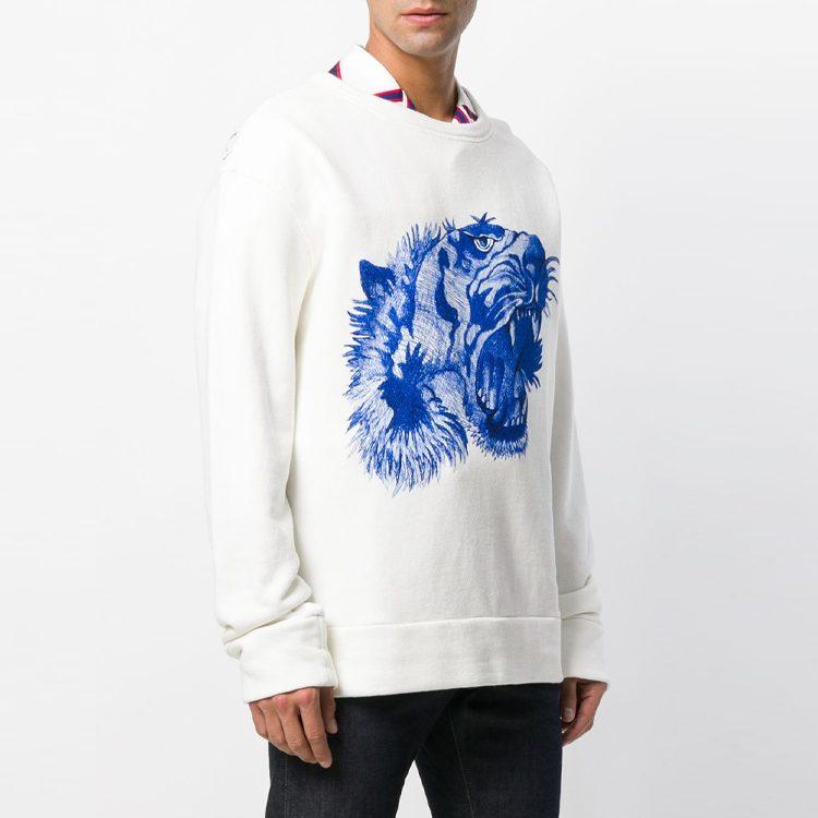 Gucci Sweatshirts Men's White Crew Neck Moderate Regular 497246-X3I42-9289
