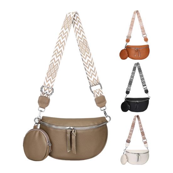 Crossbody Sling Bag Women Leather Shoulder Bag Crossbody Purse with Adjustable Shoulder Strap Chest Belt Bum Bag for Travel Daily Errands