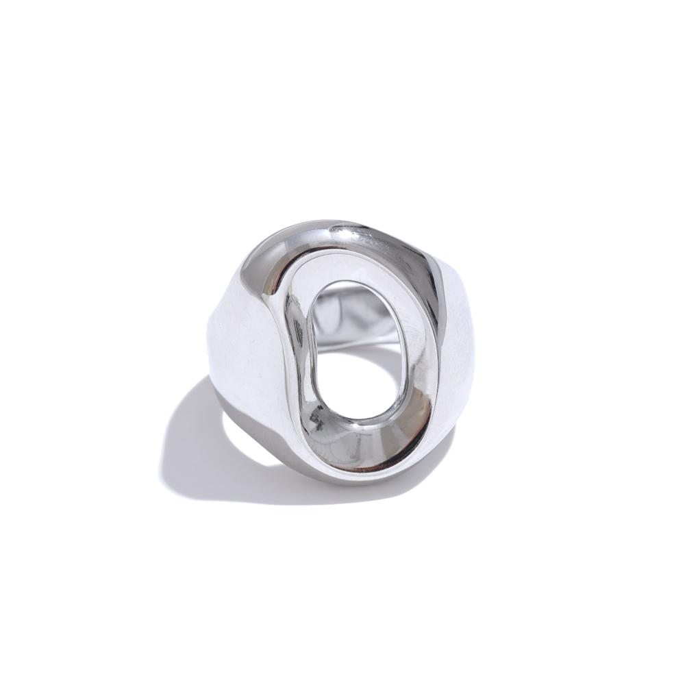 

Yhpup 6789# Arrival Stainless Steel Geometric Hollow Fashion Ring Gold & Platinum Color PVD Plated Smooth Trendy Jewelry New 9