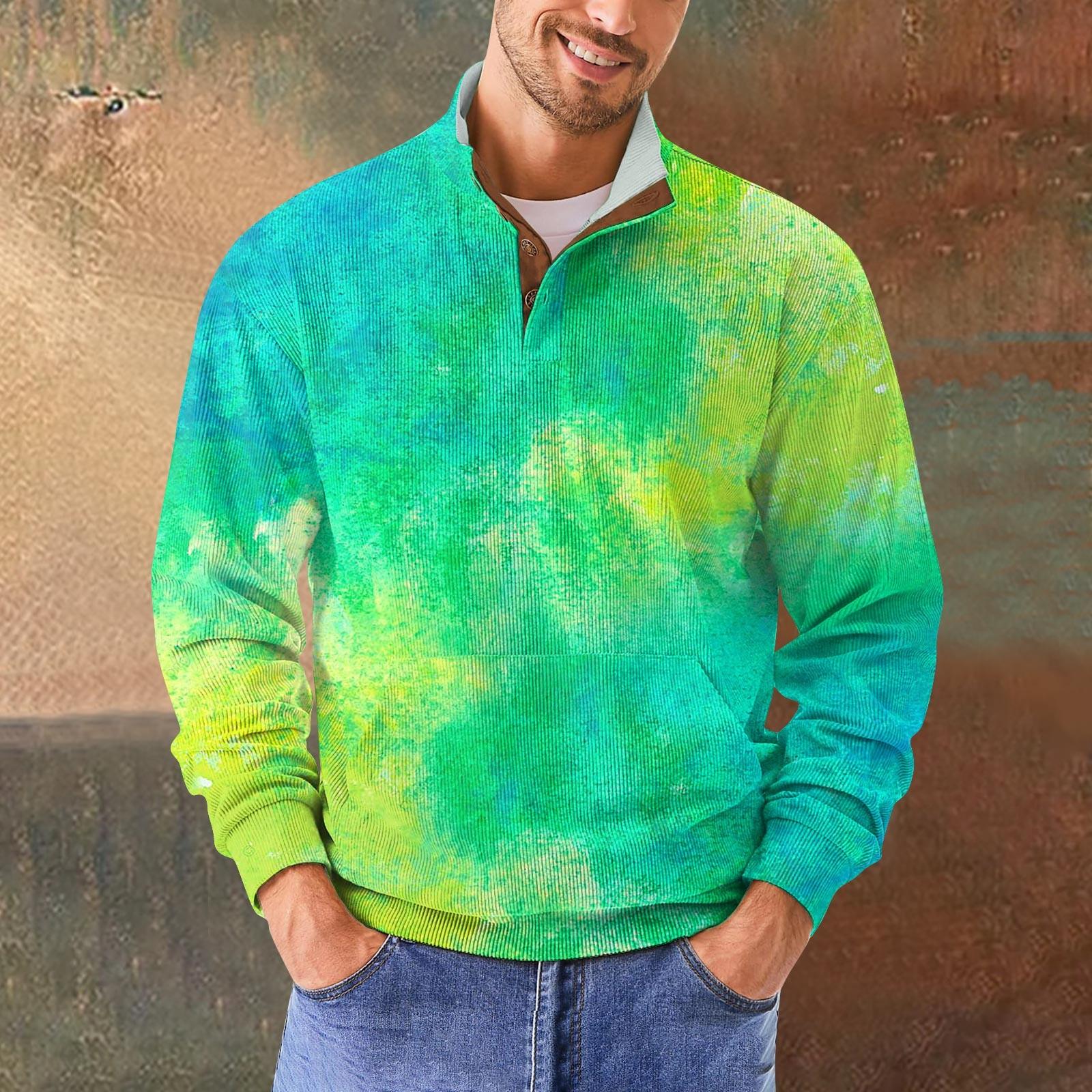 

Мужская толстовка с воротником-стойкой на открытом воздухе, повседневные свитера, топы L циан