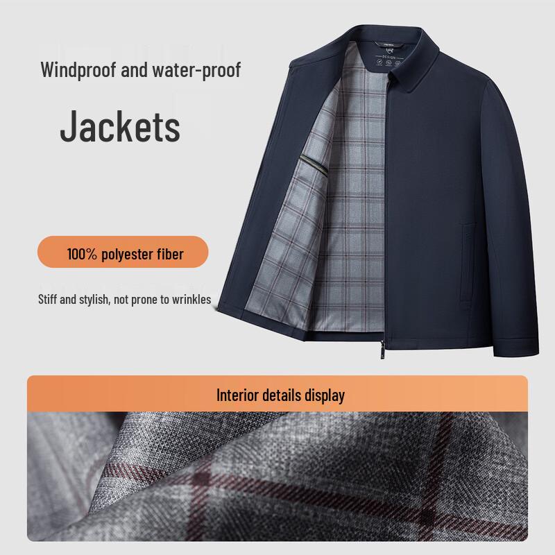 MONTAGUT Men's Windproof Water-repellent Lapel Jacket