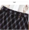 Women's Plaid Wool Hip-Hugging Half Skirt with Elastic Waist and Back Slit, 2025 Winter Collection