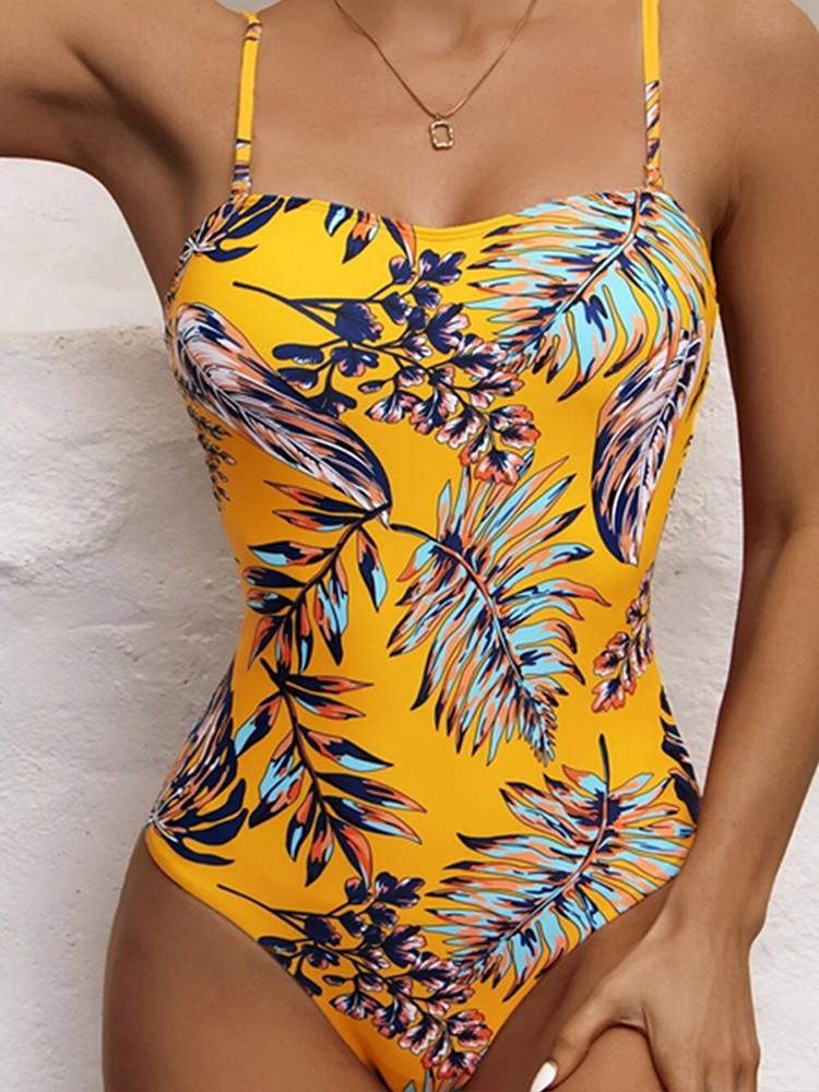 Summer Beach Wear Slimming Bathing Suit Vintage Print Women's Swimsuit One Piece Swimwear 2025 Women Sexy Monokini Suits