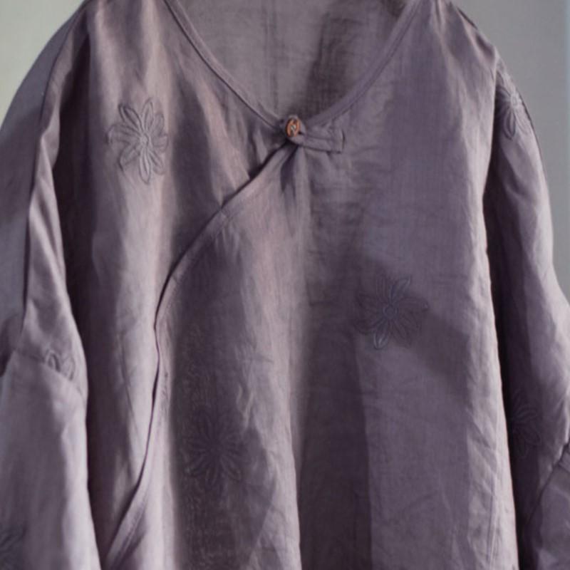 Johnature Women Vintage Jacquard Dress Solid Color O-Neck Long Sleeve Spring Chinese Style High Quality Dress