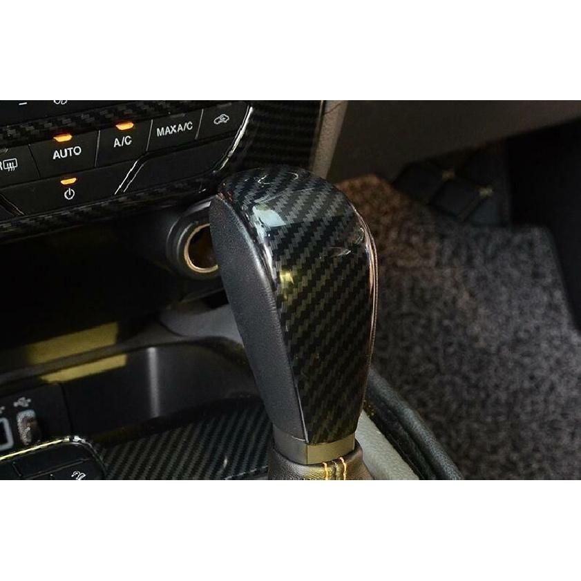 For Ford Ranger 2015-2018 Carbon Fiber Center Console Gear Shift Knob Trim 1PCS