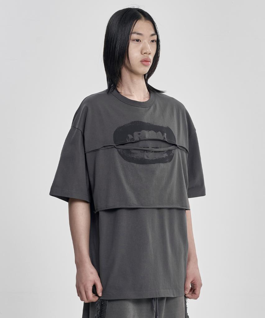 AJOBYAJO S=D Layered T-Shirt [Charcoal]