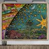 Flammarion Engraving Woodcut Tapestry Aesthetic Hippie Sun Moon Tarot Tapestrys Home Decoration Oil Painting Sofa Blankets