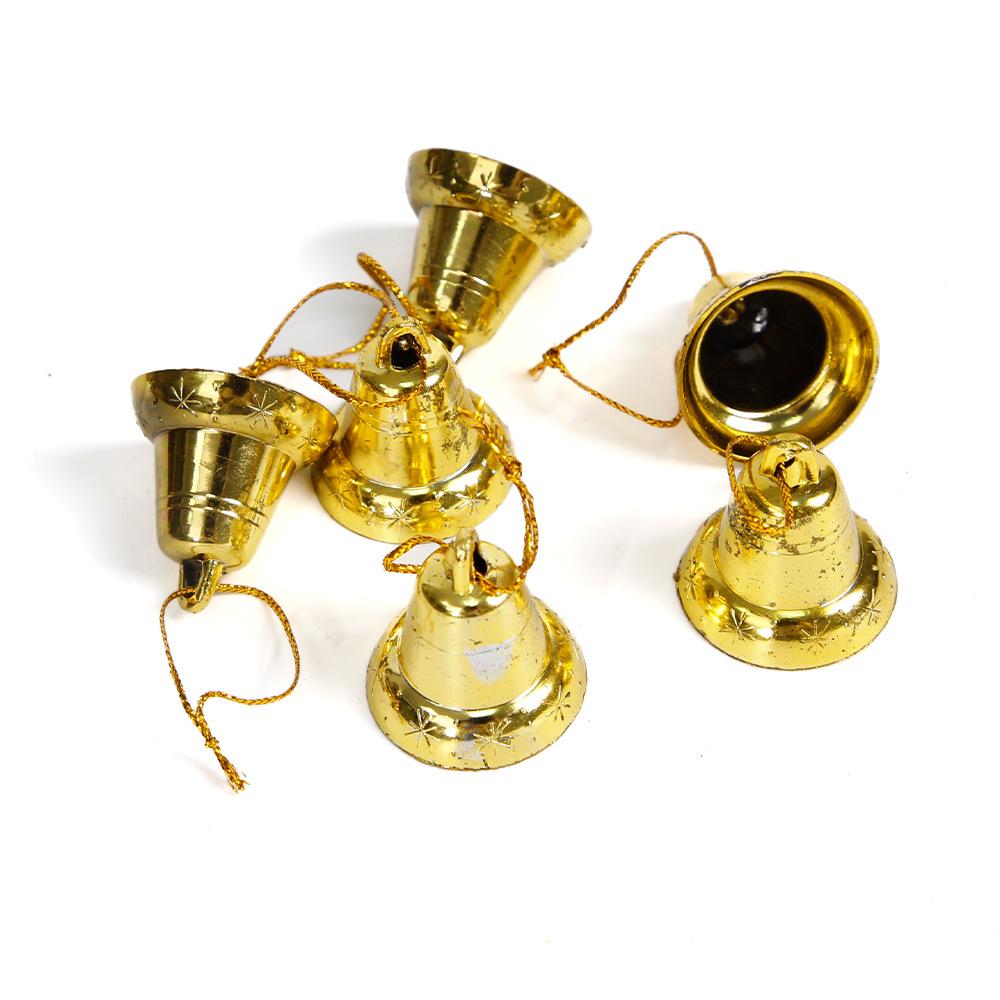 6/120pcs Christmas Bell Ornaments Gold Plastic Bells Xmas Tree Pendants New Year Party Hanging Decoration DIY Crafts Accessories