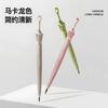 16-Bone Automatic Straight Rod Love Handle Gradual Change Color Weather and Rain Umbrella Leather Curved Handle Umbrella