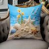 Pillowcases Decorated with Beach Shells and Starfish