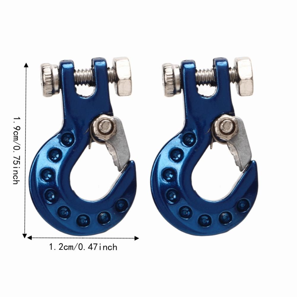 2Pcs RC Car Accessories Winch Trailer Hooks for SCX10/D90/D110/TF2/TRX4/Tamiya CC01 Climbing Car