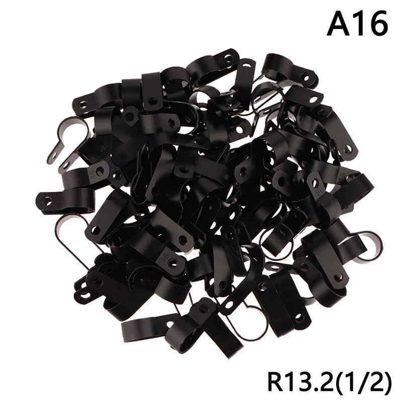 100Pcs/Pack U-Type R-Type Nylon Clamp Cable Clips Plastic Hose Fasteners Mount Fix Hardware Electrical Fitting Wire Management