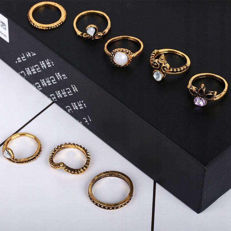Gold Retro Punk Boho Ring Set 97