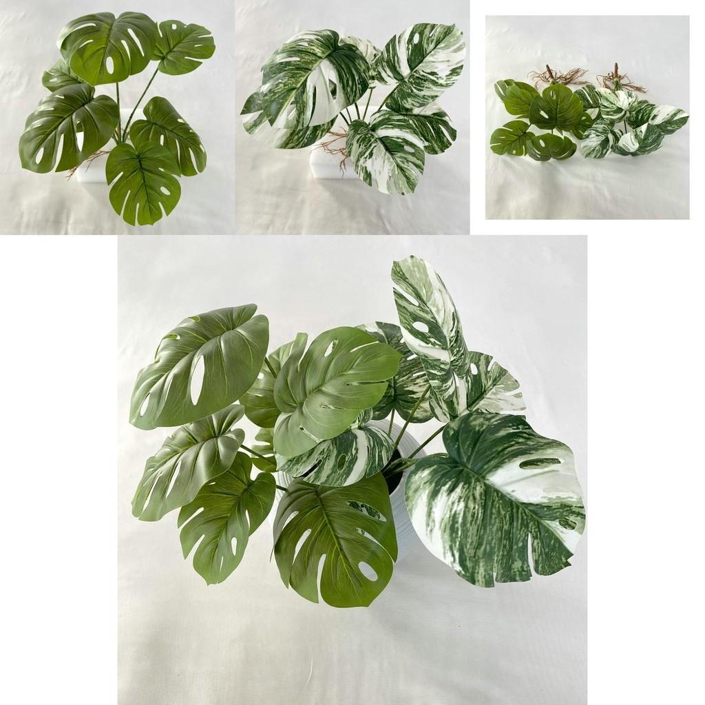 Faux Monstera Leaf 7 Heads Realistic Greenery For Wedding Photography Props