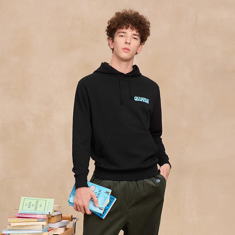 Champion Unisex Color-Blocked Print Hooded Sweatshirt M