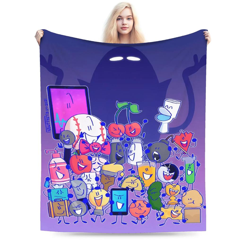 BFDI Inanimate Insanity Blanket Quality Super Soft Bedding Throws Autumn Travel Office Bedroom Fluffy Bedspread