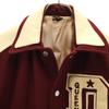 VINTAGE 60s 70s vintage Leather Switch Wool Stajan wine-red Chain stitch Men's Used