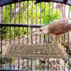 Bird Hammock Parrot Rope Perch Straw Climbing Chewing Stand for Lovebird Conure Budgie Parakeet Large Woven Net Exercise Bridge