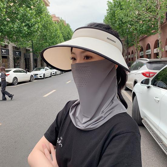 Sun Protection Guard Quick-Drying Fabric Ice Silk Face Guard with Breathable Mesh Elastic Earhook Cooling Fabric Extended Neck Gaiter Face Guard