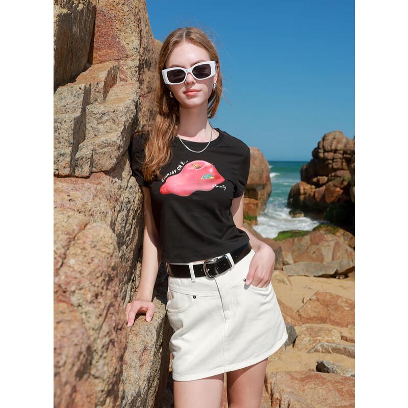Sancai Summer 2025 White Denim A-Line Mini Skirt XL