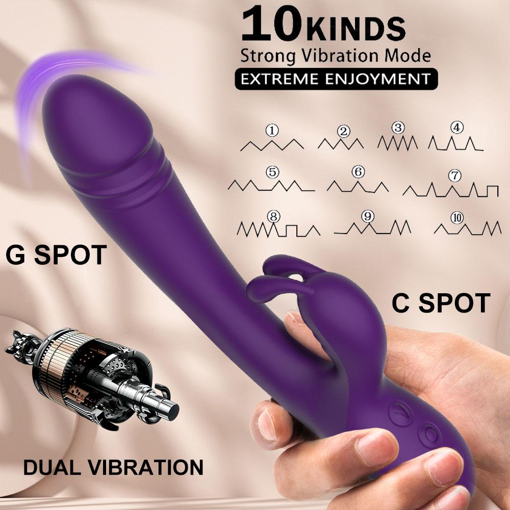 G Spot Rabbit Vibrator pro ženy Stimulátor klitorisu Dildo Vibrátory 10rychlostní tlumený vaginální masážní přístroj Žena masturbátor Sexuální hračky pro dospělé pro páry