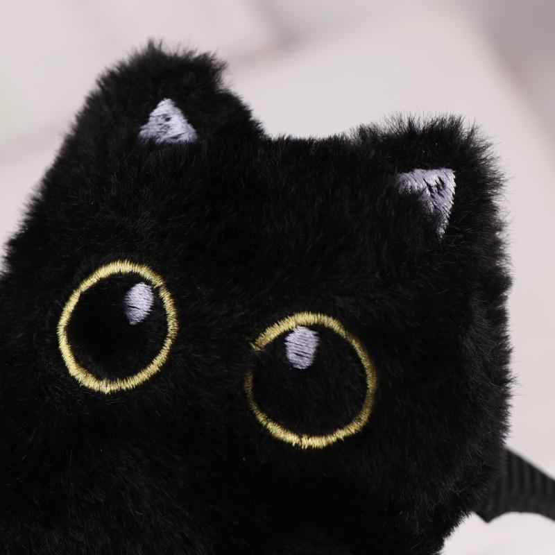 1 Piece 10Cm Ghost Wings Little Black Cat Plush Toy Doll Pendant Ins Big Eyes Punk Bag Decoration For Boy Girl Birthday Gifts