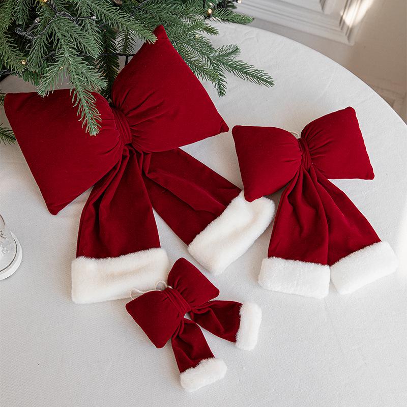 Velvet Red Bow Christmas Tree Ornament