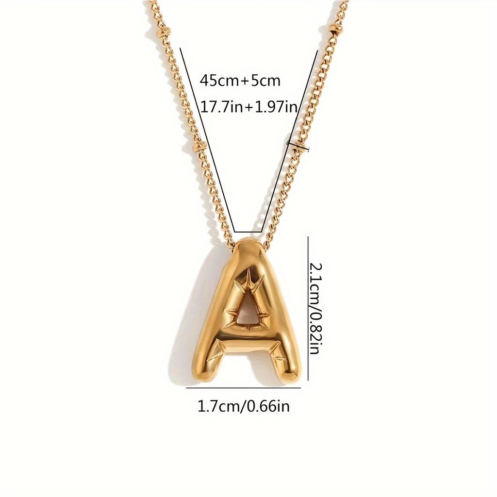 Glossy English Letter Copper Pendant Necklace Jewelry 26 Letter Special Gifts For Women