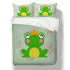 Home Textiles Luxury Bed Cover Suit with Pillowcase 3D The Frog Prince Printed Queen King Size Quilt Cover Set Bedroom Decoration