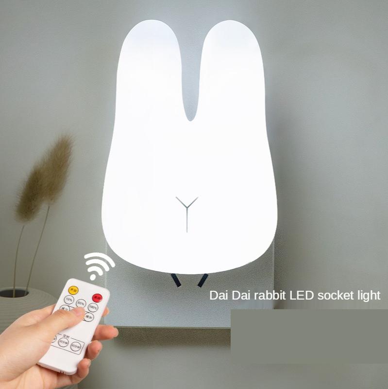 Creative Plug-in Timing LED Night Light for Bedroom Decoration with Night Soft Light Feeding Remote Control Bedside Light