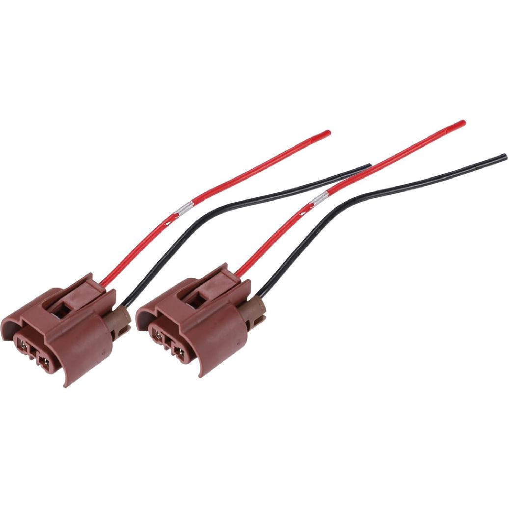 9012 9006 Light Female Adapters Wiring Harness Sockets for Halogen Bulbs Headlights Fog Lights Cable Harness Connector (Set of 2)