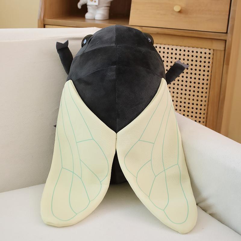 Nice 1pc 48cm Likelike Insect Plush Toys Cicada Stuffed Soft Animals Pillow Back Cushion Insect Doll Kids Toys Girls Boys Gift
