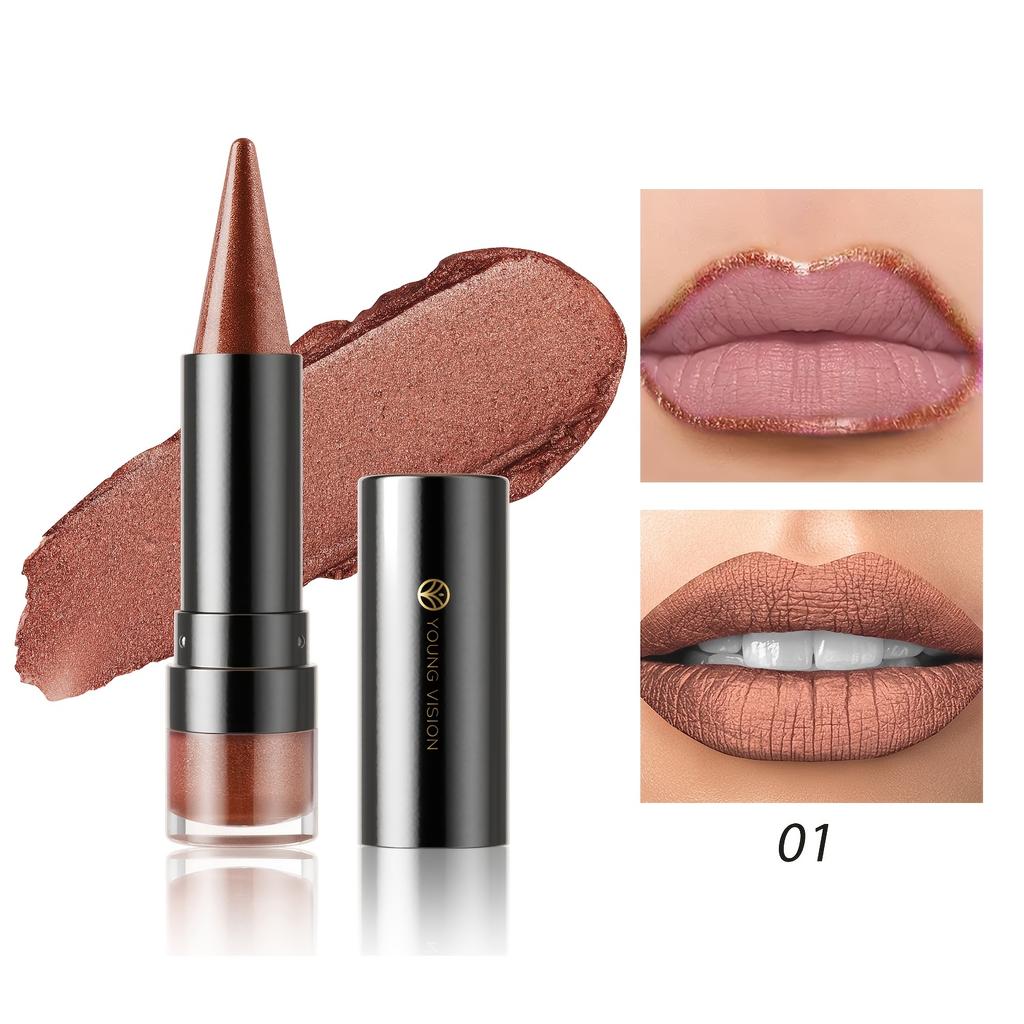 Glitter Lipstick Long-Lasting Shimmering Finish for Bold and Glossy Lips Easy Contour Multi-Use for Lips, Lip Liner, Eyeshadow, and Eyeliner