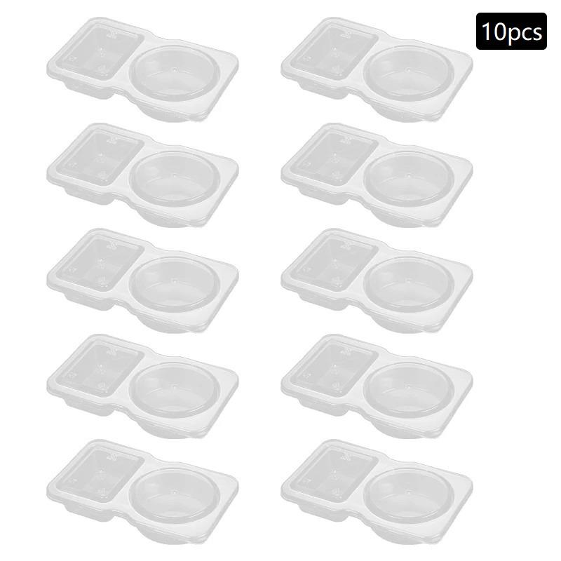 5/10/15/20Pcs Double Compartment Condiment Containers With Lids Portable Compartment Snack Boxes Suitable For Outdoor Picnics