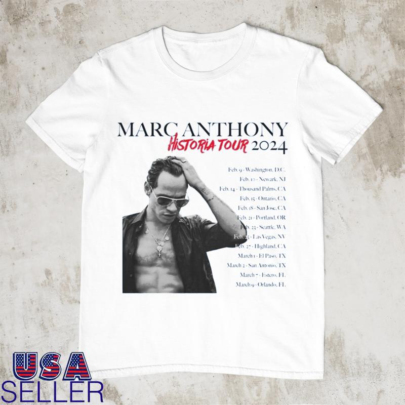 Marc Anthony Historia 2024 Tour T Shirt Full Size S 5XL