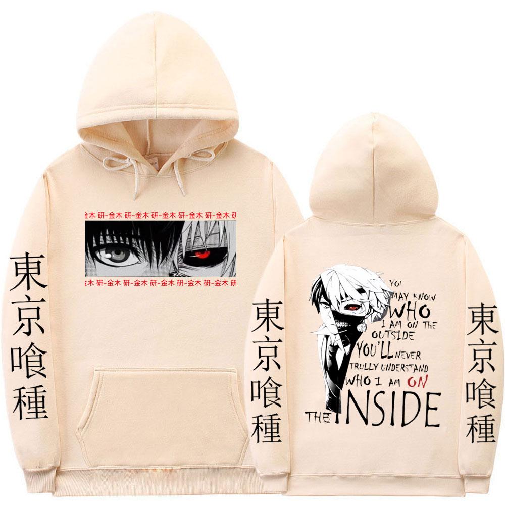 Japanese Anime Kaneki Ken Tokyo Ghoul Graphics Print Hoodie Men's Women Fashion Gothic Cool Hooded Sweatshirts Unisex Streetwear