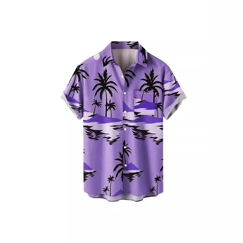 Men'S Hawaiian Vacation Casual Short Sleeve Shirt 3D Printed Fashion Loose Lapel