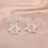  Star of Solomon Hexagram Drop Earrings for Women Stainless Steel Jewish Menorah Symbol Earrings Hanukkah Jewelry Gift