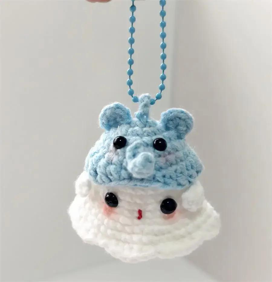 Crochet Ornament Finished Positive Figures Crochet Animals Ghost Desk Accessory Home Office Decor Christmas New Year Party Gift
