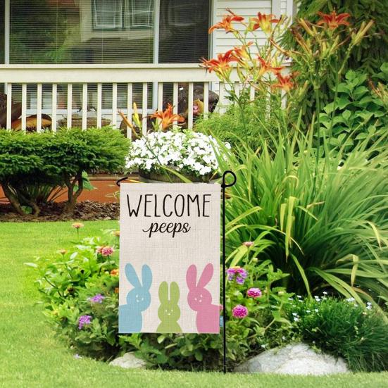 

Двусторонний пасхальный сад, двор, флаг, фестиваль, кролик, баннер, украшение