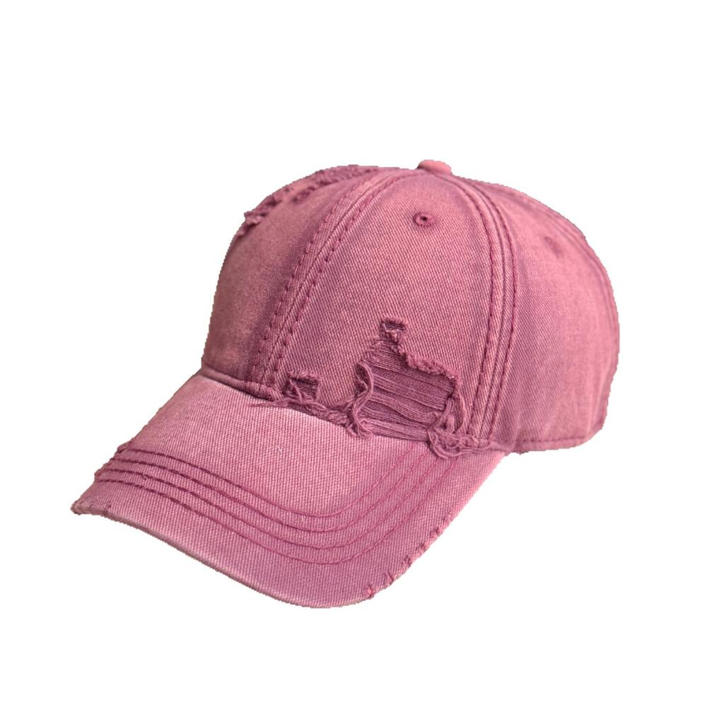 New Retro Niche Design Letter Embroidered Baseball Cap for Women with Large Head Circumference Rivets Wide Brim Face Showing Small Duck Cap for Men
