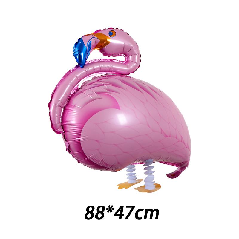 Cartoon Animal Stand Up Aluminum Film Balloons Wheeled Walking Animal Birthday Party Decoration