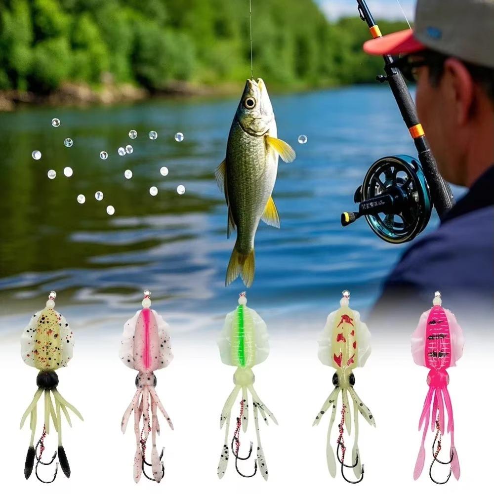 Soft Material Rubber Squid Skirts Soft Rubber Luminous Fishing Lures  Trolling Fishing