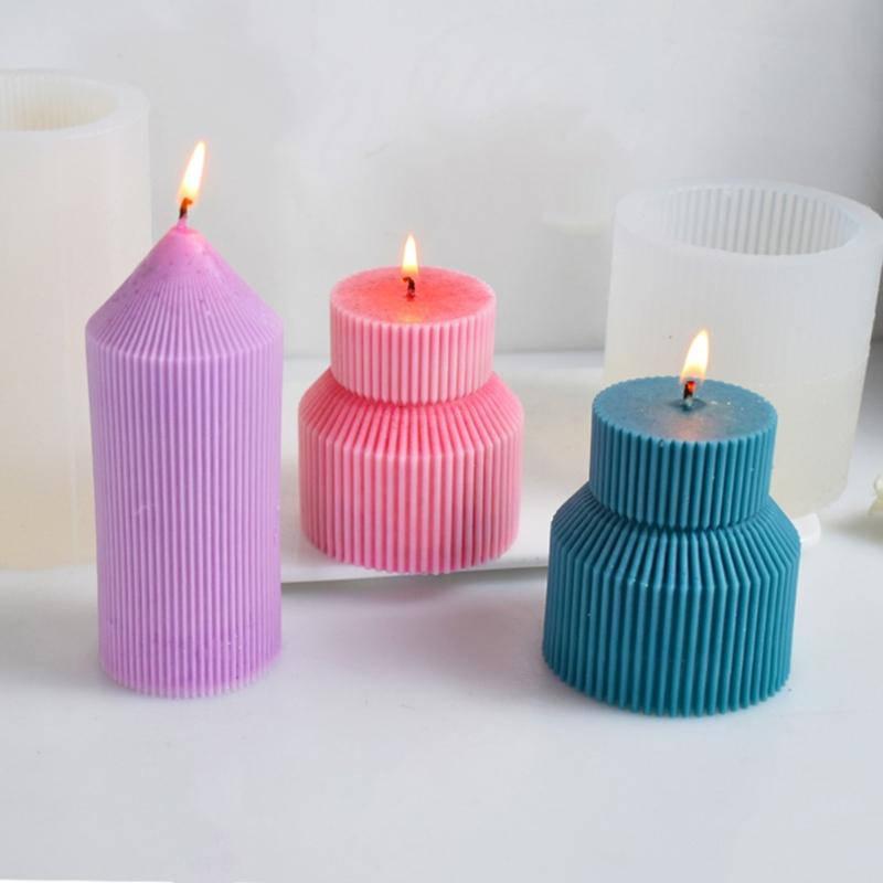Geometric Striped Mold Cylindrical Silicone Molds DIY Cake-Decor X3UC